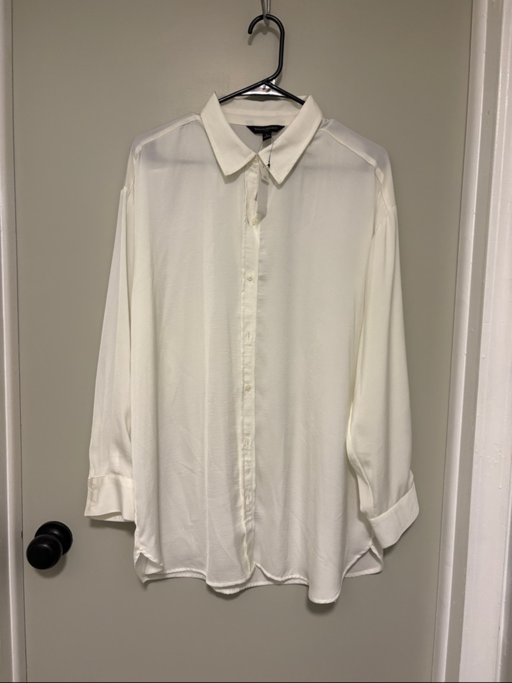 NWT Banana Republic silky button down shirt. Size L
